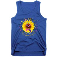 Thyroid Cancer Awareness Sunflower Butterfly Gift Survivor Cute Gift Tank Top