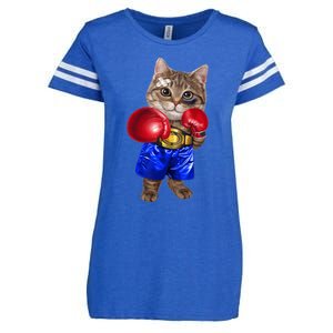 Tabby Cat As Boxing Champion, Boxer Enza Ladies Jersey Football T-Shirt