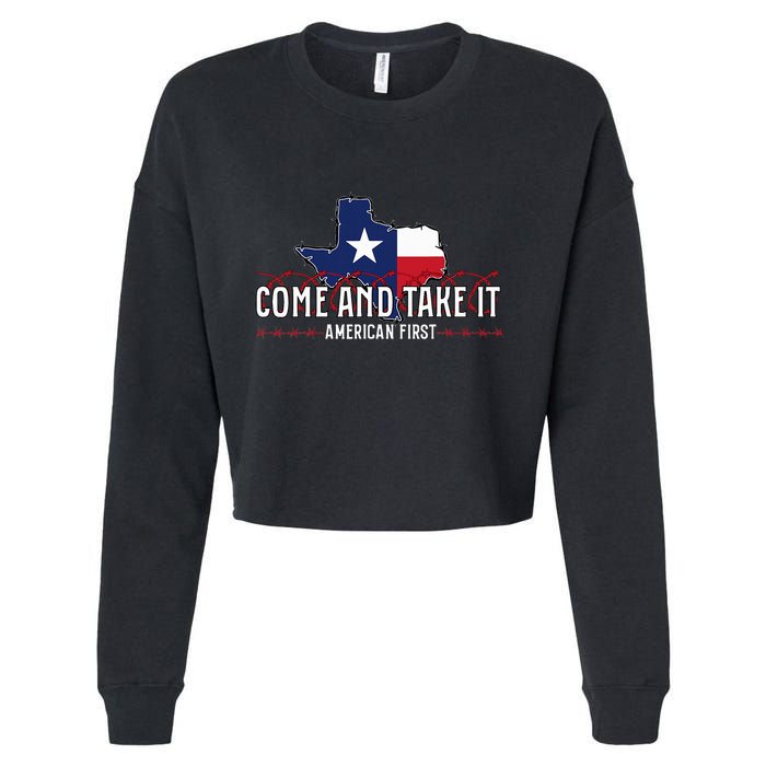 Texas Come And Take It Cropped Pullover Crew