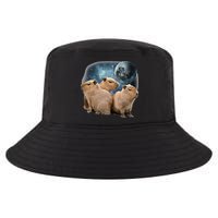 Three Capybaras And Moon Funny Capybara Humor Parody Cool Comfort Performance Bucket Hat