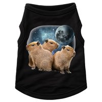 Three Capybaras And Moon Funny Capybara Humor Parody Doggie Tank