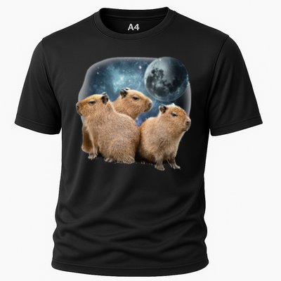Three Capybaras And Moon Funny Capybara Humor Parody Performance Shirt