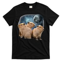 Three Capybaras And Moon Funny Capybara Humor Parody T-Shirt