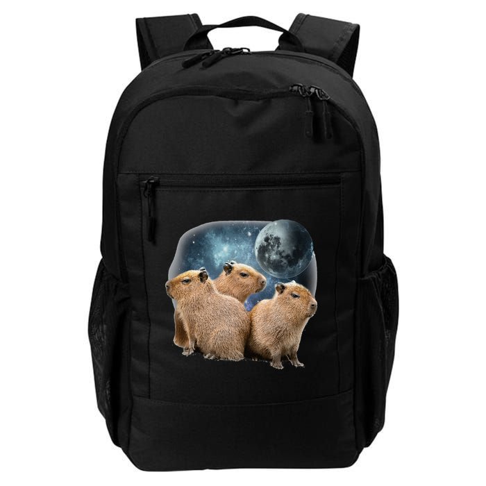 Three Capybaras And Moon Funny Capybara Humor Parody Backpack