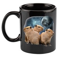 Three Capybaras And Moon Funny Capybara Humor Parody 11oz C Handle Ceramic Mug