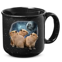 Three Capybaras And Moon Funny Capybara Humor Parody 15oz Campfire Ceramic Mug