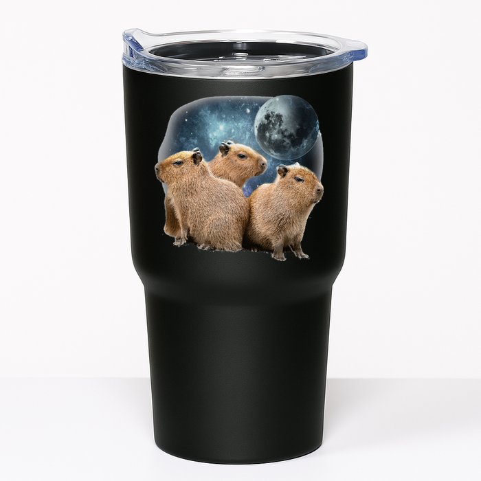 Three Capybaras And Moon Funny Capybara Humor Parody Tumbler