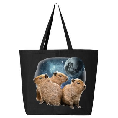 Three Capybaras And Moon Funny Capybara Humor Parody 25L Jumbo Tote