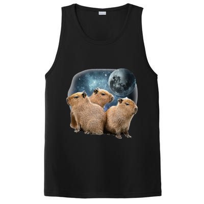 Three Capybaras And Moon Funny Capybara Humor Parody PosiCharge Competitor Tank