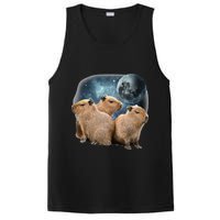 Three Capybaras And Moon Funny Capybara Humor Parody PosiCharge Competitor Tank