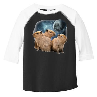 Three Capybaras And Moon Funny Capybara Humor Parody Toddler Fine Jersey T-Shirt