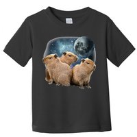 Three Capybaras And Moon Funny Capybara Humor Parody Toddler T-Shirt