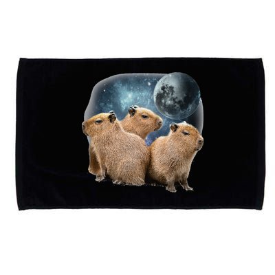 Three Capybaras And Moon Funny Capybara Humor Parody Microfiber Hand Towel