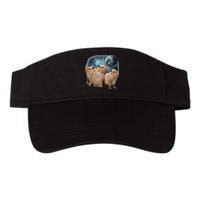 Three Capybaras And Moon Funny Capybara Humor Parody Visor