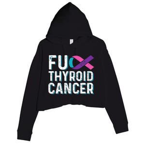 Thyroid Cancer Awareness Products Thyroid Cancer Survivor Crop Fleece Hoodie