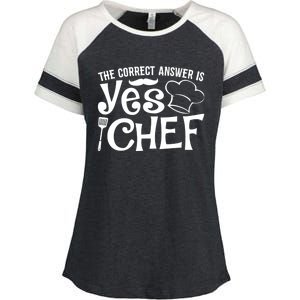 The Correct Answer Is Yes Chef Cute Gift Enza Ladies Jersey Colorblock Tee