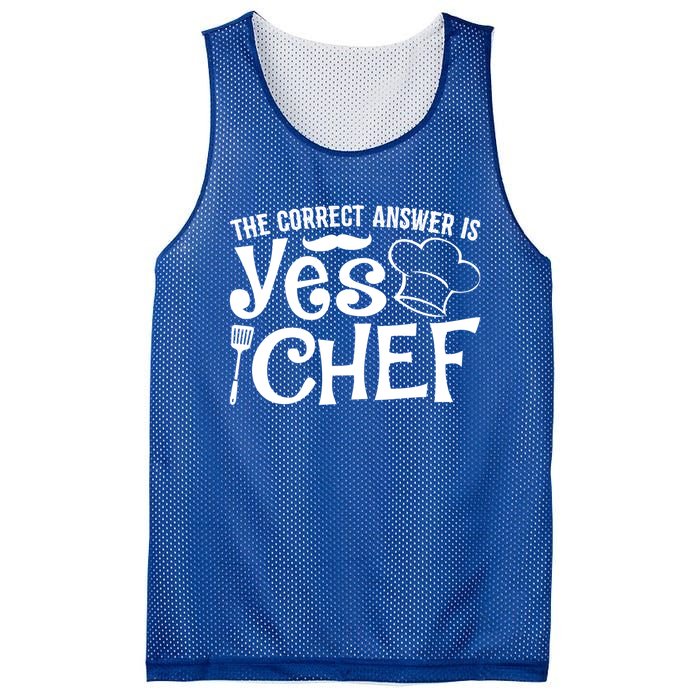 The Correct Answer Is Yes Chef Cute Gift Mesh Reversible Basketball Jersey Tank