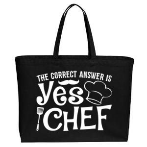 The Correct Answer Is Yes Chef Cute Gift Cotton Canvas Jumbo Tote