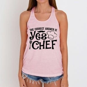 The Correct Answer Is Yes Chef Cute Gift Women's Knotted Racerback Tank