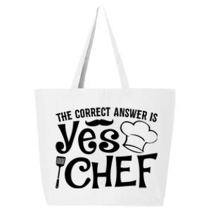 The Correct Answer Is Yes Chef Cute Gift 25L Jumbo Tote