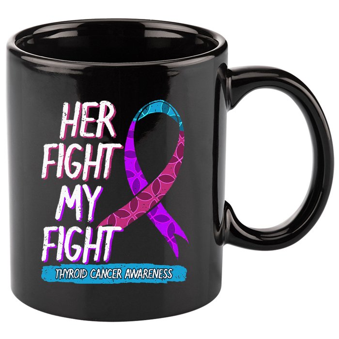 Thyroid Cancer Awareness Ribbon Endocrinologist Gift Idea 11oz C Handle Ceramic Mug