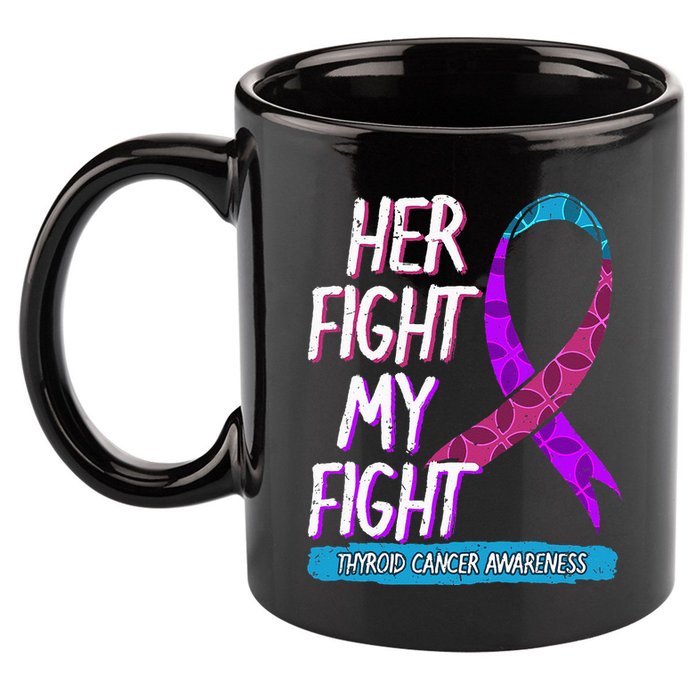 Thyroid Cancer Awareness Ribbon Endocrinologist Gift Idea 11oz C Handle Ceramic Mug