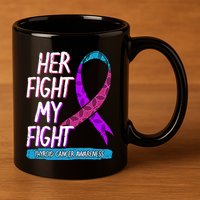 Thyroid Cancer Awareness Ribbon Endocrinologist Gift Idea 11oz C Handle Ceramic Mug