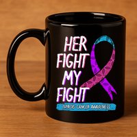 Thyroid Cancer Awareness Ribbon Endocrinologist Gift Idea 11oz C Handle Ceramic Mug