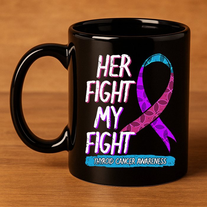 Thyroid Cancer Awareness Ribbon Endocrinologist Gift Idea 11oz C Handle Ceramic Mug