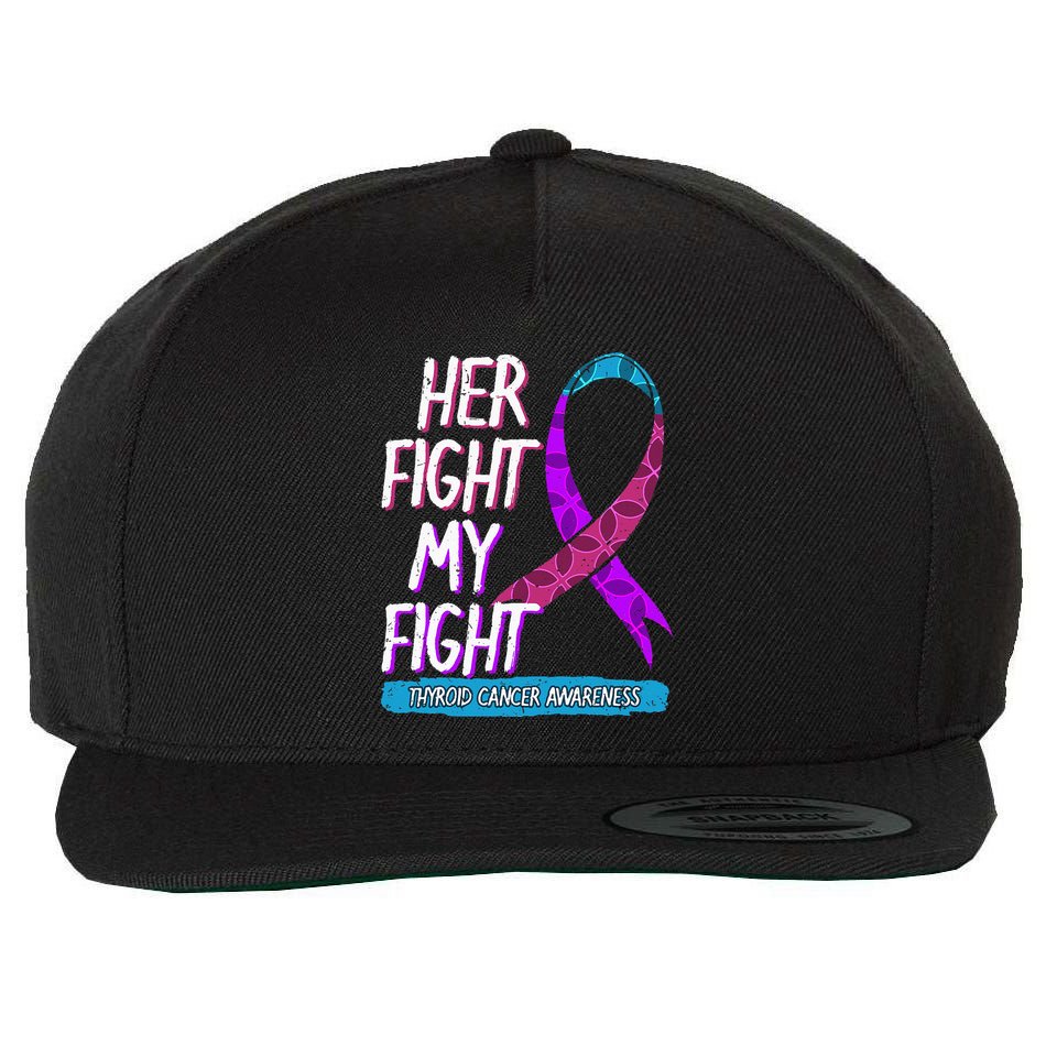 Thyroid Cancer Awareness Ribbon Endocrinologist Gift Idea Wool Snapback Cap