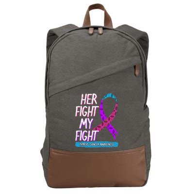 Thyroid Cancer Awareness Ribbon Endocrinologist Gift Idea Cotton Canvas Backpack