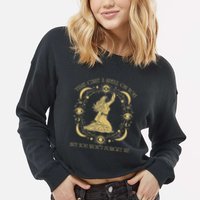 Time Cast A Spell On You Graphic But You WonT Forget Me Cropped Pullover Crew
