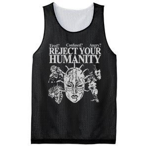 Tired Confused Angry Reject Your Humanity Mesh Reversible Basketball Jersey Tank