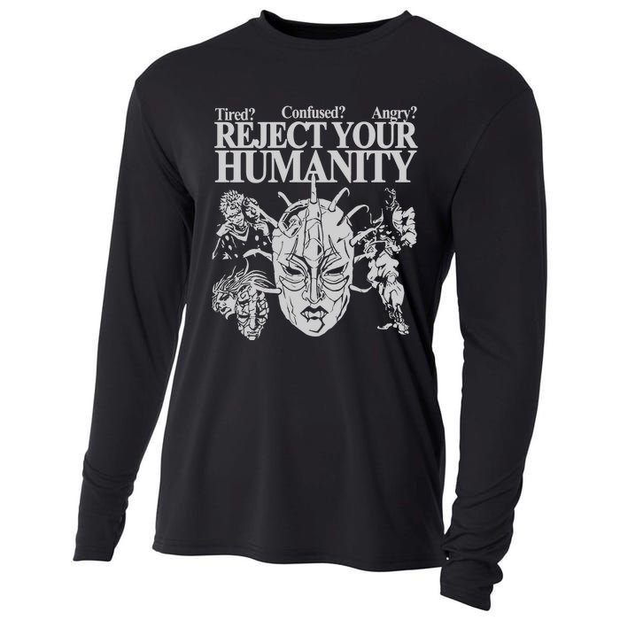 Tired Confused Angry Reject Your Humanity Cooling Performance Long Sleeve Crew