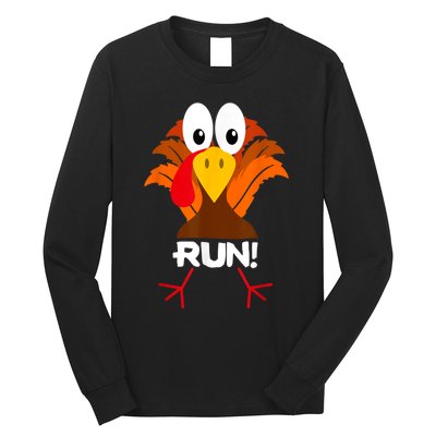 Turkey Costume Adult Running Face Turkey Trot Long Sleeve Shirt