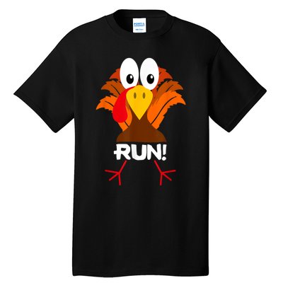 Turkey Costume Adult Running Face Turkey Trot Tall T-Shirt