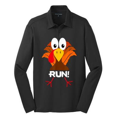 Turkey Costume Adult Running Face Turkey Trot Silk Touch Performance Long Sleeve Polo