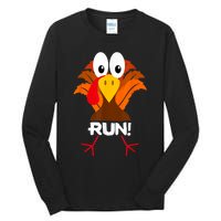 Turkey Costume Adult Running Face Turkey Trot Tall Long Sleeve T-Shirt