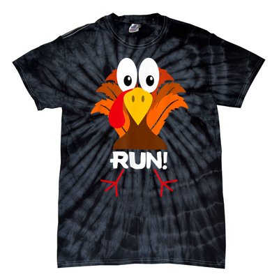 Turkey Costume Adult Running Face Turkey Trot Tie-Dye T-Shirt