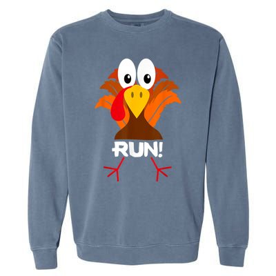 Turkey Costume Adult Running Face Turkey Trot Garment-Dyed Sweatshirt