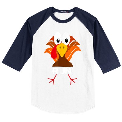 Turkey Costume Adult Running Face Turkey Trot Baseball Sleeve Shirt