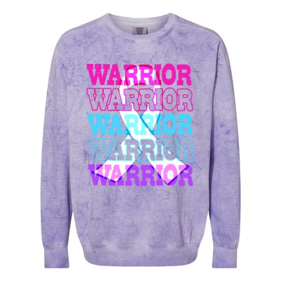 Thyroid Cancer Awareness Thyroid Cancer Warrior Gift Colorblast Crewneck Sweatshirt