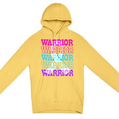 Thyroid Cancer Awareness Thyroid Cancer Warrior Gift Premium Pullover Hoodie