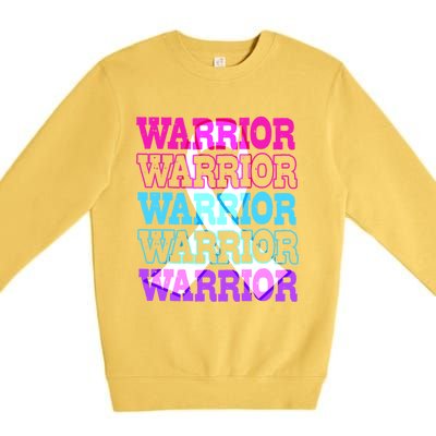 Thyroid Cancer Awareness Thyroid Cancer Warrior Gift Premium Crewneck Sweatshirt