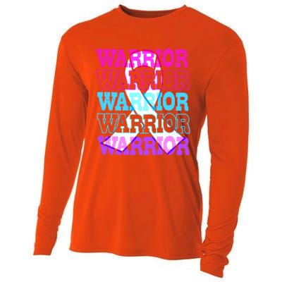 Thyroid Cancer Awareness Thyroid Cancer Warrior Gift Cooling Performance Long Sleeve Crew