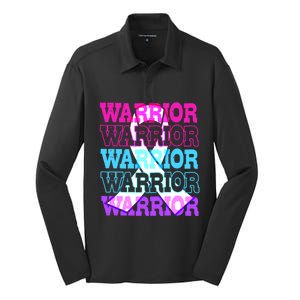 Thyroid Cancer Awareness Thyroid Cancer Warrior Gift Silk Touch Performance Long Sleeve Polo