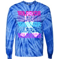 Thyroid Cancer Awareness Thyroid Cancer Warrior Gift Tie-Dye Long Sleeve Shirt