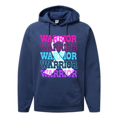 Thyroid Cancer Awareness Thyroid Cancer Warrior Gift Performance Fleece Hoodie