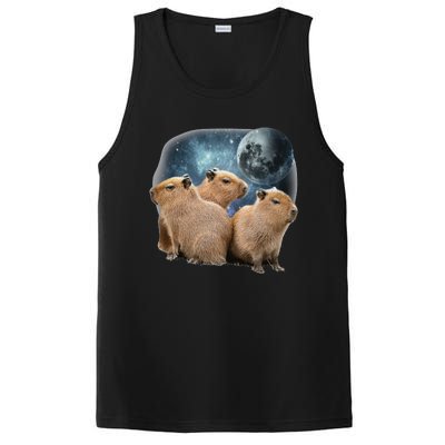 Three Capybaras And Moon Funny Capybara Humor Parody PosiCharge Competitor Tank