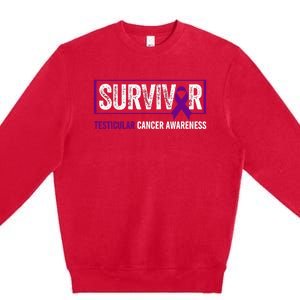 Testicular Cancer Awareness Testicular Cancer Survivor Premium Crewneck Sweatshirt